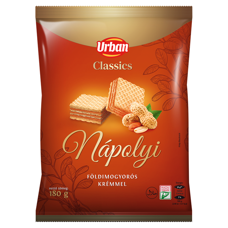 Urbán töltött ostya földimogyorós krémmel 180 g