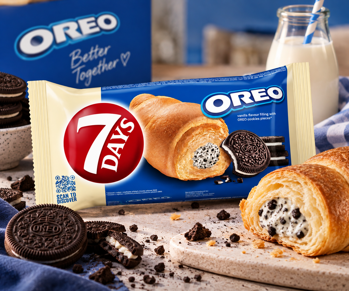 7Days Croissant Oreo keksz töltelékkel 60 g