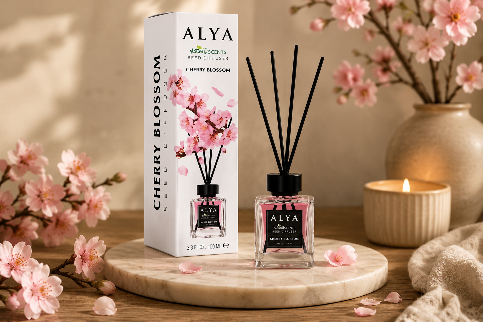 Alya Nature's Scents pálcás aroma diffúzor - Cherry blossom