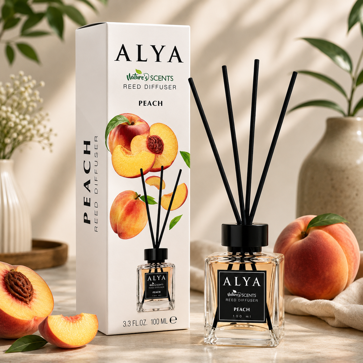 Alya Nature's Scents pálcás aroma diffúzor - Peach