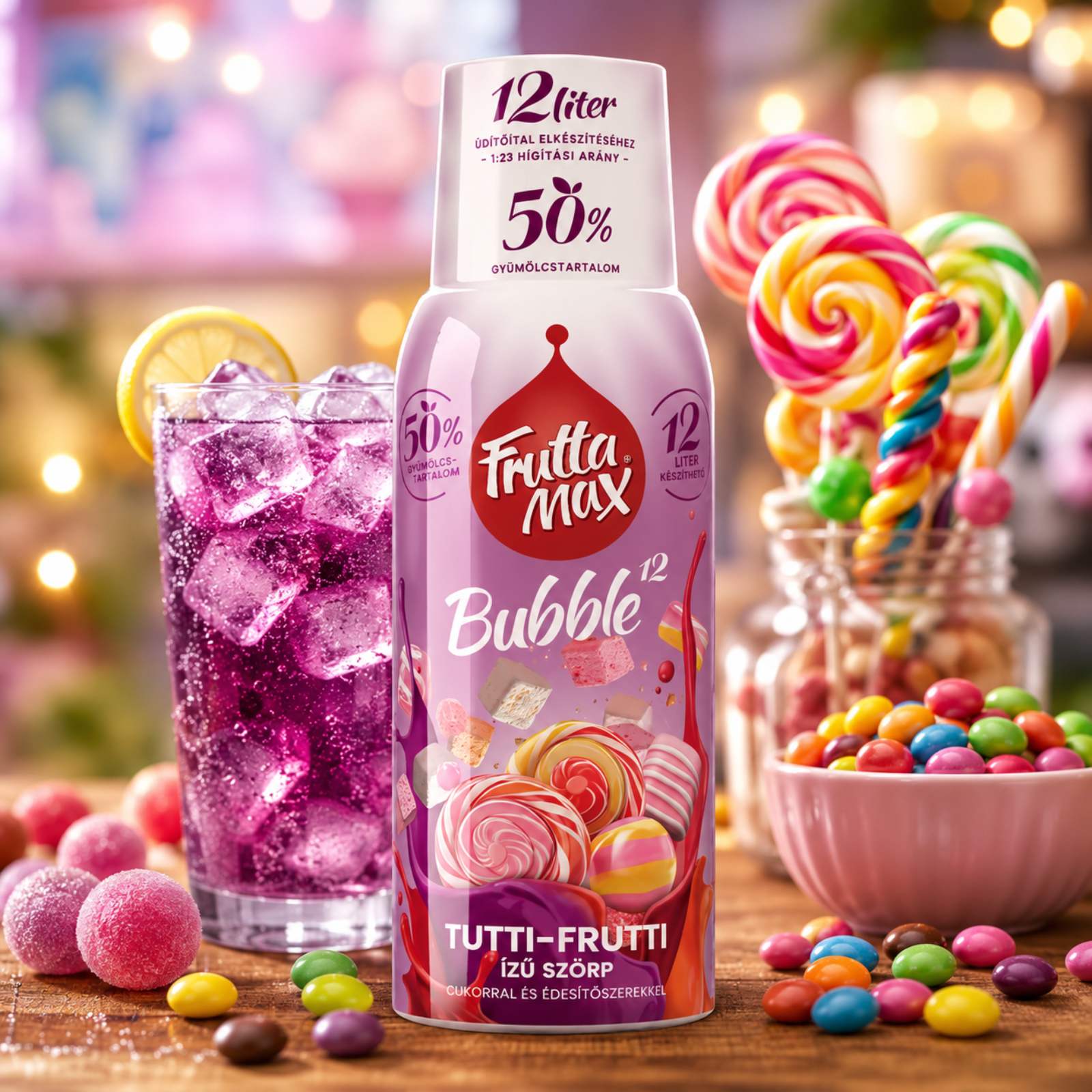 Tutti-frutti ízű szörp